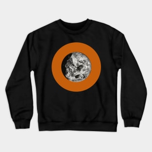 Halloween Moon, Signs and Symbol, Portents, Omens, and Fortunes - Pumpkin Orange and Black Variation Crewneck Sweatshirt